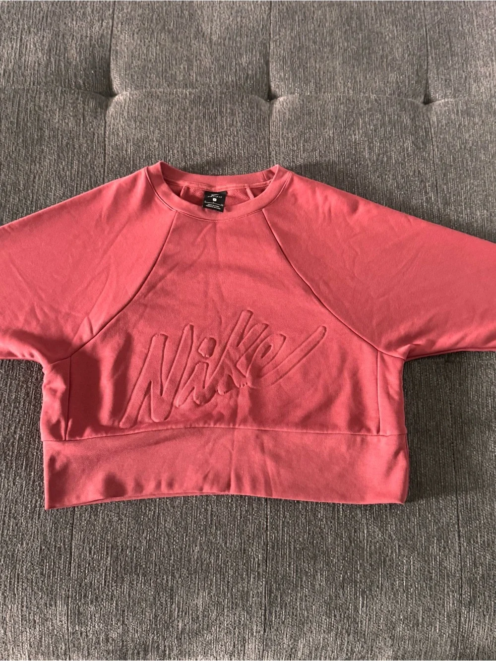 Nike Women’s Coral-Pink Cropped Sweatshirt